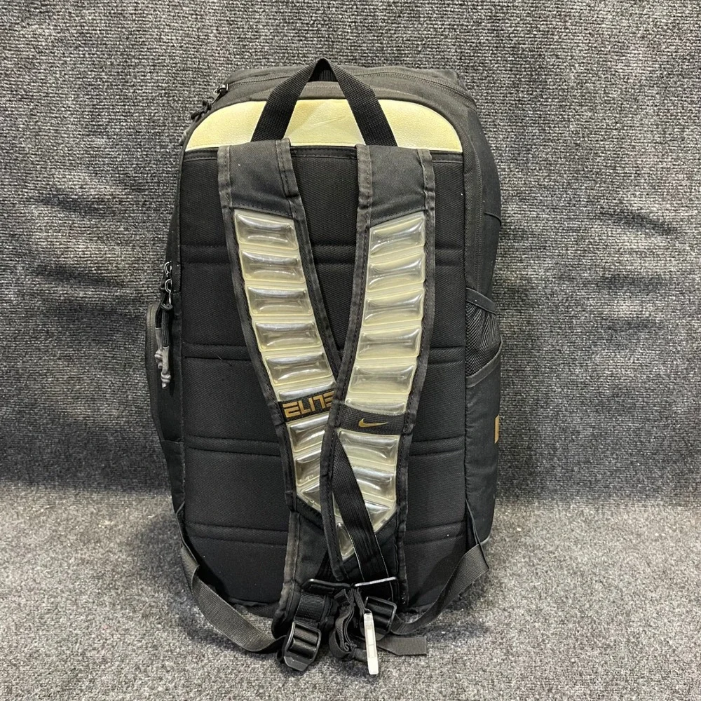 Nike BA6164-013 Elite Pro Basketball Backpack 32L Black Metallic Gold Hoop Bag